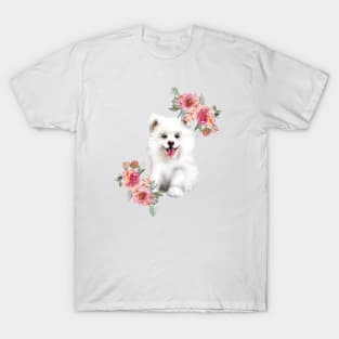 Cue Samoyed Puppy Dog Watercolor Art T-Shirt